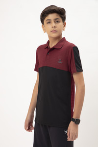TECHNOSPORT Boys Colorblock Polyester Slim T Shirt