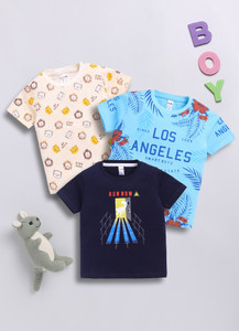 LITTLE NINJA Baby Boys Printed Pure Cotton Regular T Shirt