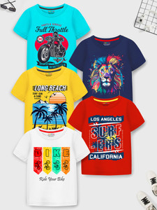 ट्रेंपोलीन लड़के Printed Cotton Blend Regular टी शर्ट