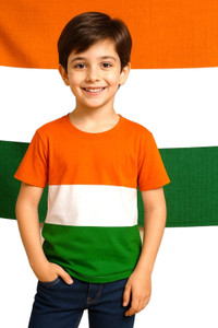 HouseOfCommon Boys & Girls Colorblock Pure Cotton Regular T Shirt