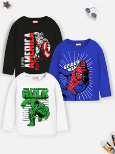 MARVEL BY MISS & CHIEF Boys Cartoon/Superhero Cotton Blend Regular T Shirt