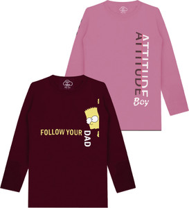 MIST N FOGG Boys Printed Cotton Blend Regular T Shirt