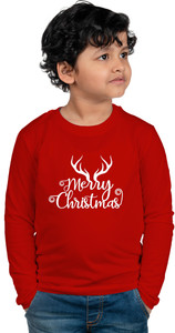 CHOMBOOKA Boys Typography, Printed Cotton Blend Regular T Shirt