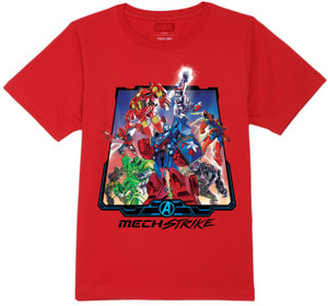 MARVEL BY MISS & CHIEF Boys Graphic Print Pure Cotton Regular T Shirt