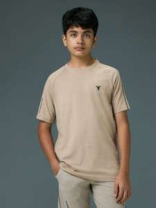 TECHNOSPORT Boys Solid Polyester Slim T Shirt