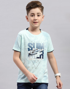 MONTE CARLO Boys Printed Cotton Blend Regular T Shirt