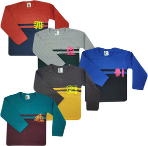 Jisha Boys Printed Pure Cotton Regular T Shirt