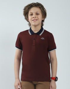 मोंटे कार्लो लड़के प्रिंटेड Pure Cotton रेगुलर टी शर्ट