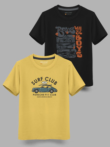 हेलकैट लड़के Printed Cotton Blend Regular टी शर्ट