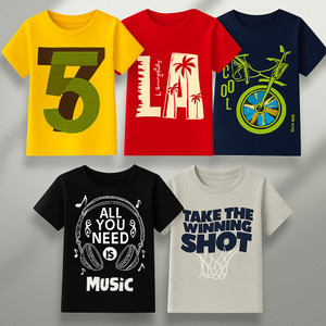 Fashionate World Boys Printed Pure Cotton Regular T Shirt