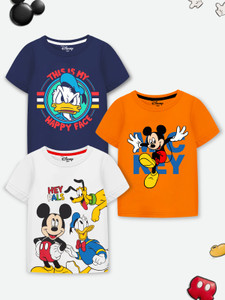 DISNEY BY MISS & CHIEF Boys Cartoon Cotton Blend Regular T Shirt