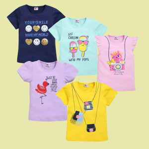 Mars Infiniti Girls Printed Pure Cotton Regular T Shirt