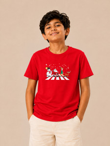 Dechado Boys Printed Pure Cotton Regular T Shirt