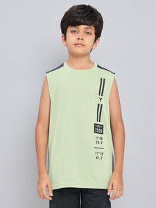 TECHNOSPORT Boys Typography Polyester Slim T Shirt