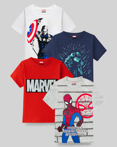 MARVEL BY MISS & CHIEF Boys Printed Cotton Blend Regular T Shirt