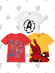 MISS & CHIEF - MARVEL Boys Printed Pure Cotton Regular T Shirt