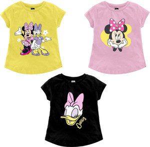 डिज़्नी बाय मिस एंड चीफ लड़कियाँ Printed Cotton Blend Regular टी शर्ट