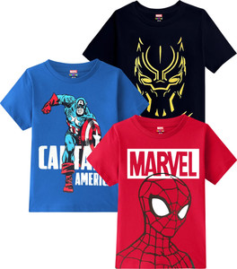 MARVEL BY MISS & CHIEF Boys Printed Cotton Blend Regular T Shirt