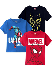 MARVEL BY MISS & CHIEF Boys Printed Cotton Blend Regular T Shirt