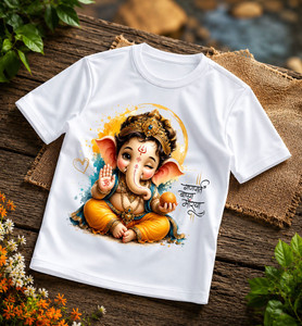 प्रिंटप्रोन्यू लड़के और लड़कियाँ Graphic Print कॉटन ब्लेंड रेगुलर टी शर्ट