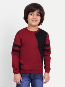 PROVOGUE Boys Colorblock Pure Cotton Regular T Shirt