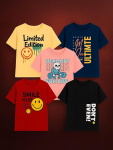 Fashionate World Boys Printed Pure Cotton Regular T Shirt