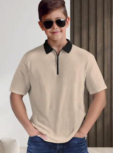 ट्रिपर लड़के Colorblock Cotton Blend Regular टी शर्ट