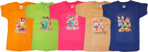FA WORLD Boys & Girls Printed Pure Cotton Regular T Shirt