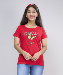 Zuniors-SSC Girls Graphic Print Pure Cotton Regular T Shirt