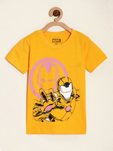 MARVEL BY MISS & CHIEF Boys Printed Pure Cotton Regular T Shirt