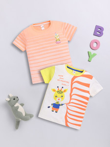LITTLE NINJA Baby Boys Graphic Print Pure Cotton Regular T Shirt