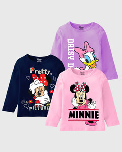 DISNEY BY MISS & CHIEF Girls Printed Cotton Blend Regular T Shirt