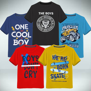 Fashionate World Boys Printed Pure Cotton Regular T Shirt