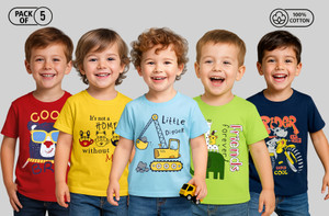 SUPERSQUAD Baby Boys Graphic Print Pure Cotton Regular T Shirt
