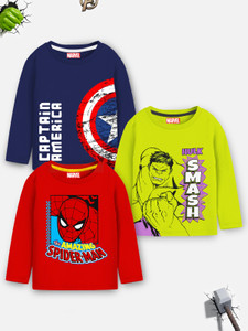 MARVEL BY MISS & CHIEF Boys Cartoon/Superhero Cotton Blend Regular T Shirt