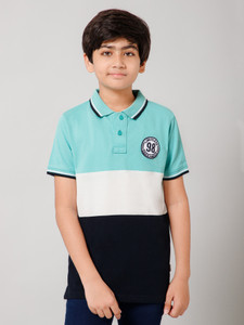 प्रोवोग लड़के Colorblock Cotton Blend Regular टी शर्ट