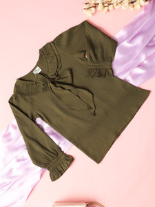 CUTIEKINS Girls Casual Polyester Ruffled Top