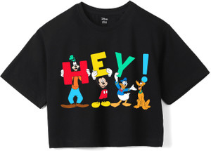 Disney By Wear Your Mind Girls Casual Pure Cotton Crop Top