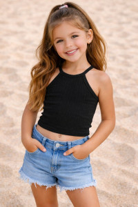 Dhanoo Fashion Girls Casual Lycra Blend Crop Top