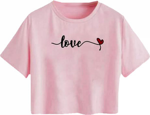 100LUCK Girls Casual Cotton Blend Crop Top