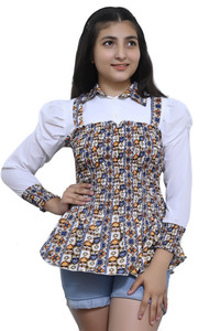 mabish Girls Casual Polycotton Peplum Top