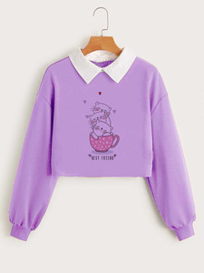 Toxicfashion Girls Casual Cotton Blend Crop Top