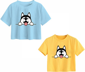 100LUCK Girls Casual Cotton Blend Crop Top