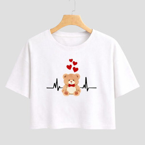 CROP ZONE Girls Casual Cotton Blend Crop Top