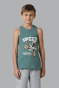 VAN HEUSEN Boys Typography, Graphic Print Cotton Blend Regular T Shirt