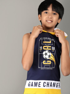 V-MART Boys Printed Pure Cotton Regular T Shirt
