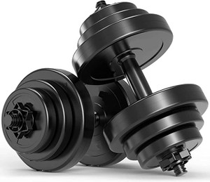 AKTIV 10Kg Pvc Dumbbells Set, Adjustable Weight Plates Adjustable Dumbbell