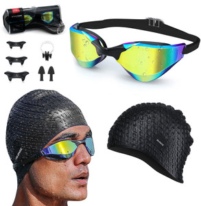 स्लोविक Goggles & Cap for Adults | UV Protection| Combo स्विमिंग किट