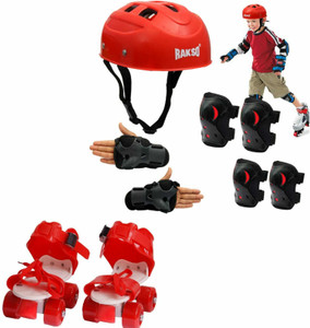 Rakso KIDS Skating Cycling Protective KIT (4 Pcs Set) Size -LARGE WITH Skating SHOE Skating Kit