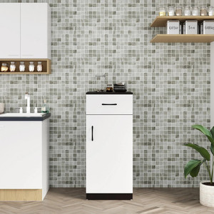 Home Full Remo 1 Door Wenge With White Engineered Wood Kitchen Cabinet